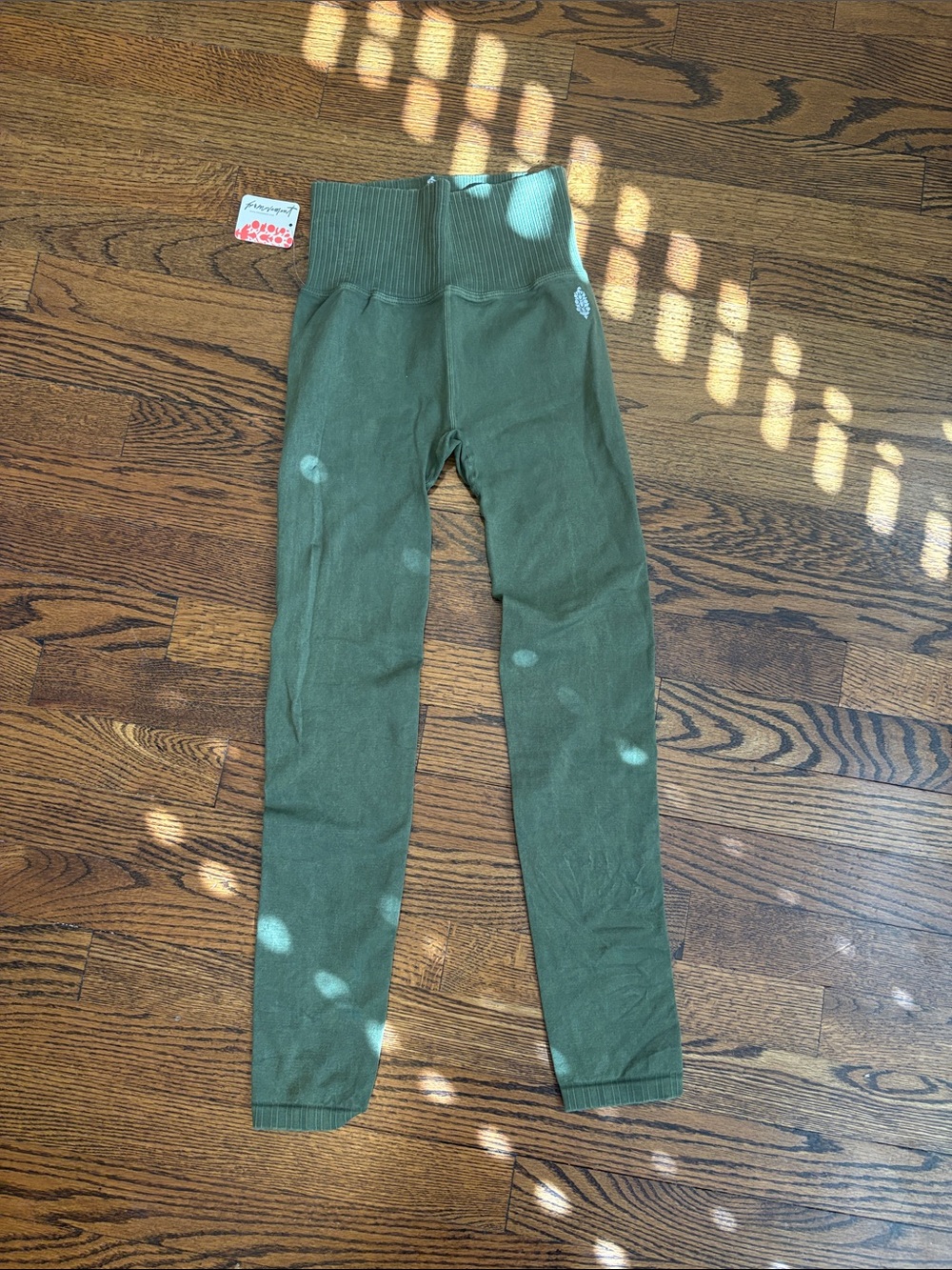 FP Movement by Free People Olive Ribbed-Waist Leggings
